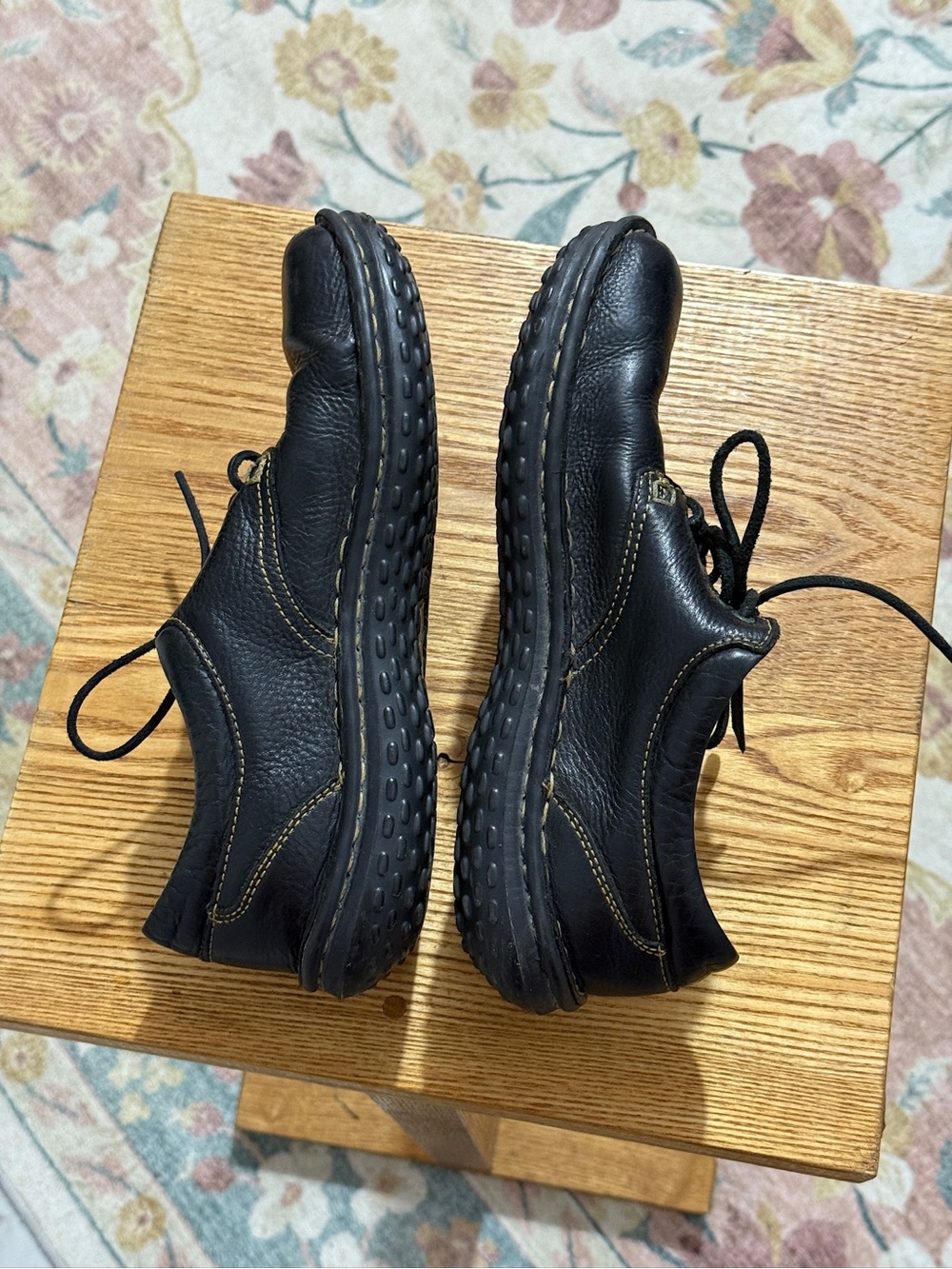Born Shoes Womens 9.5 Black Leather Lace Up Comfort Oxford Casual Walking Shoes - Picture 5 of 13